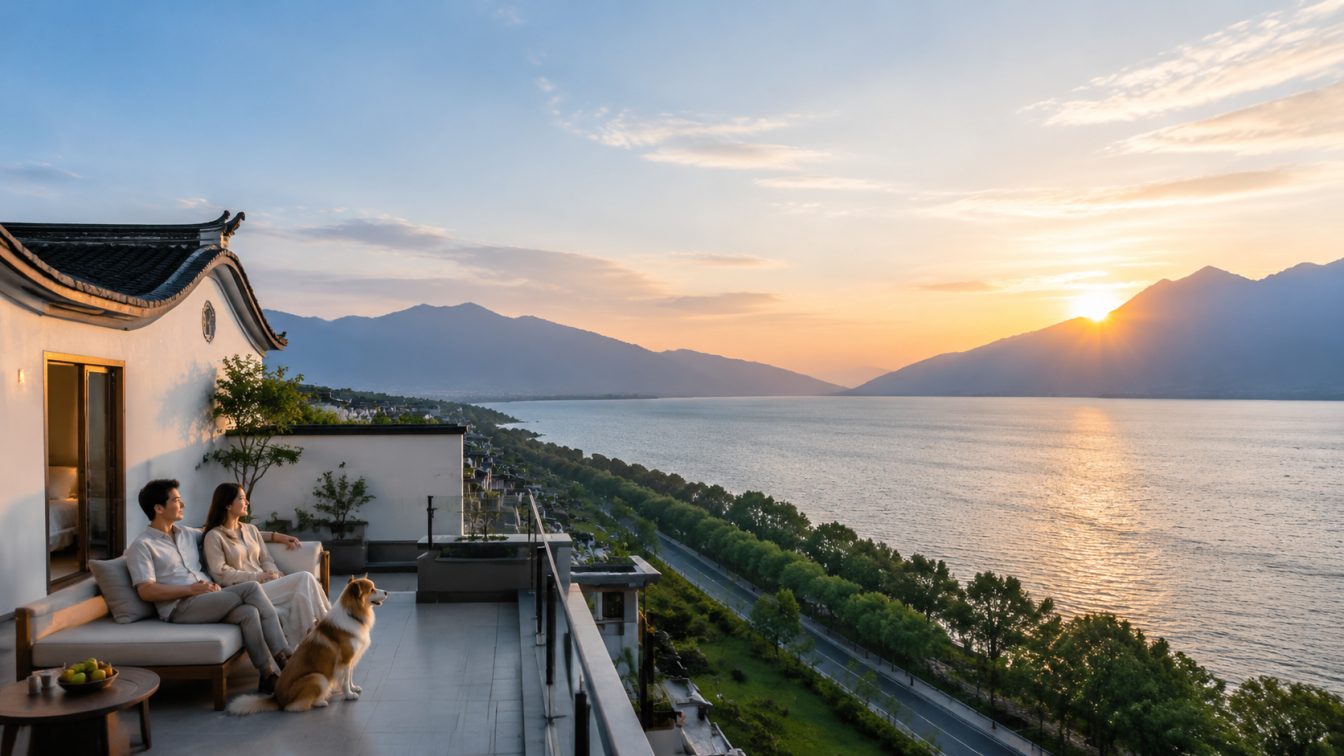 南华县携宠住进洱海落日